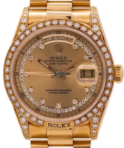 Superior Fake Rolex Day-date 18138 Caliber 3055 Automatic Movement 36mm Yellow Gold Case Mens/unisex Watch