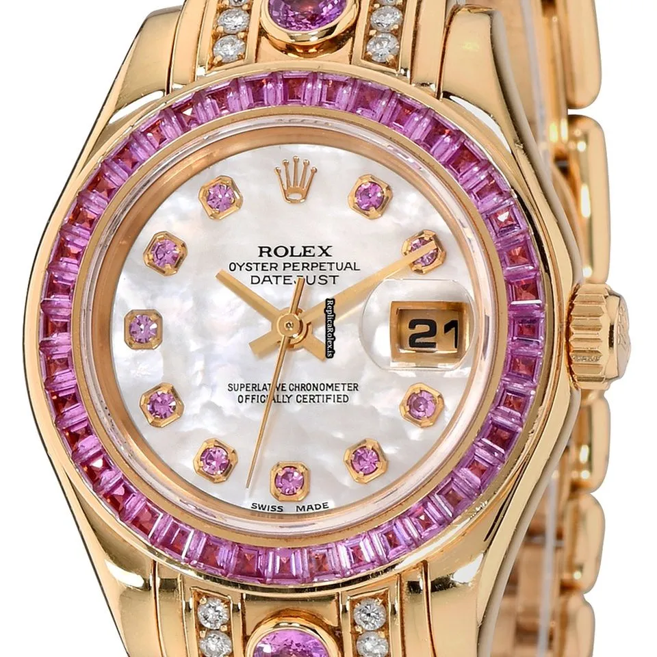 Discount Replica Rolex Pearlmaster 69308 Self-winding Automatic 29mm Yellow Gold Case Womens Watch - Image 3