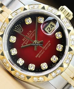 High Quality Fake Rolex Lady-datejust 69173 Caliber 2135 Automatic Movement 26mm Steel Case Womens Watch