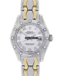 1:1 Fake Rolex Lady-datejust Pearlmaster 80319 Automatic Movement 29mm White Gold Case Watch