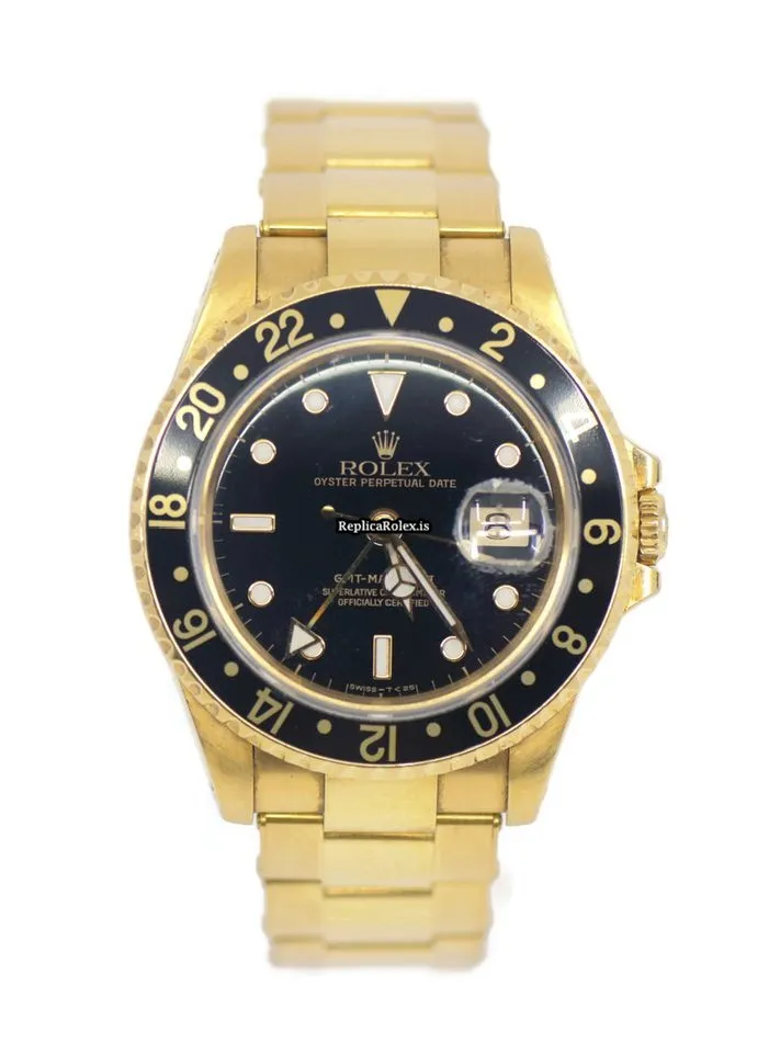 Affordable Fake Rolex Gmt-master II 16718 Caliber 3185 Automatic Movement 40mm Yellow Gold Case Mens/unisex Watch