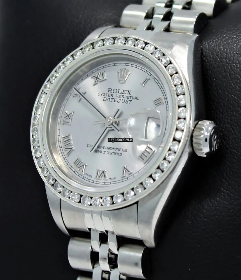Affordable Clone Rolex Oyster Perpetual Lady Date 79160 Automatic Movement 26mm Steel Case Womens Watch - Image 3
