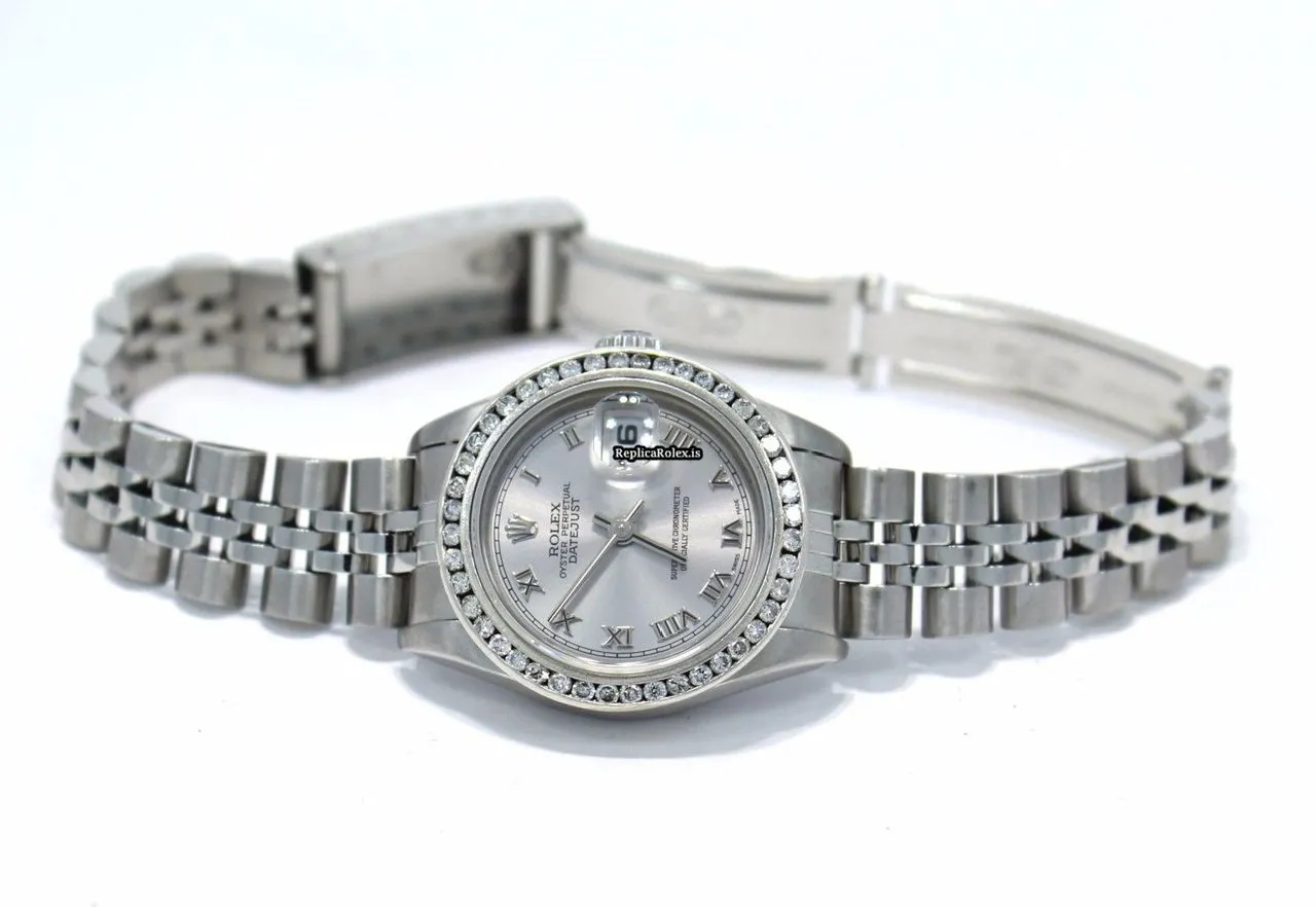 Affordable Clone Rolex Oyster Perpetual Lady Date 79160 Automatic Movement 26mm Steel Case Womens Watch - Image 5