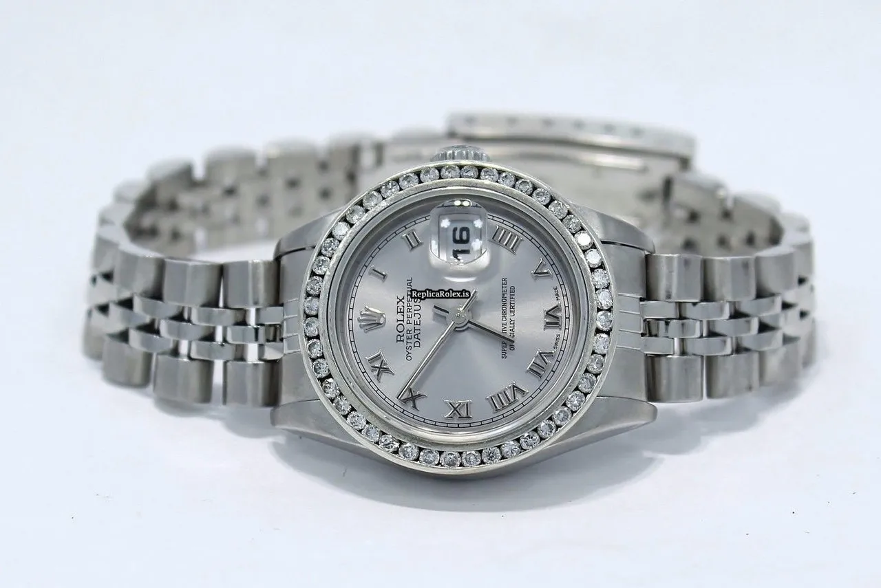 Affordable Clone Rolex Oyster Perpetual Lady Date 79160 Automatic Movement 26mm Steel Case Womens Watch - Image 6