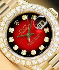 Inexpensive Replica Rolex Lady-datejust 69178 Caliber 2135 Automatic Movement 26mm Yellow Gold Case Womens Watch