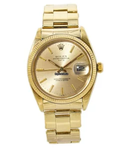 Pleasing Fake Rolex Oyster Perpetual Date 1503 Automatic Movement 34mm Yellow Gold Case Mens/unisex Watch