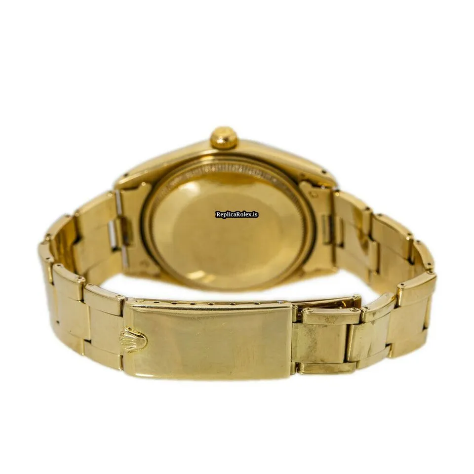 Pleasing Fake Rolex Oyster Perpetual Date 1503 Automatic Movement 34mm Yellow Gold Case Mens/unisex Watch - Image 2