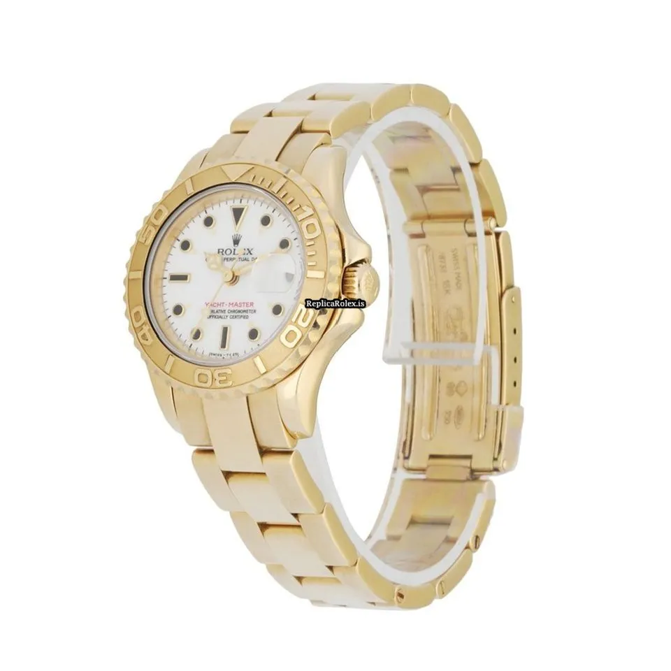 Suitable Replica Rolex Yacht-master 69628 Automatic Movement 29mm Yellow Gold Case Womens Watch - Image 2