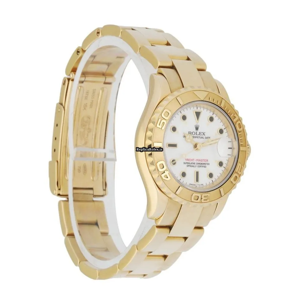 Suitable Replica Rolex Yacht-master 69628 Automatic Movement 29mm Yellow Gold Case Womens Watch - Image 3