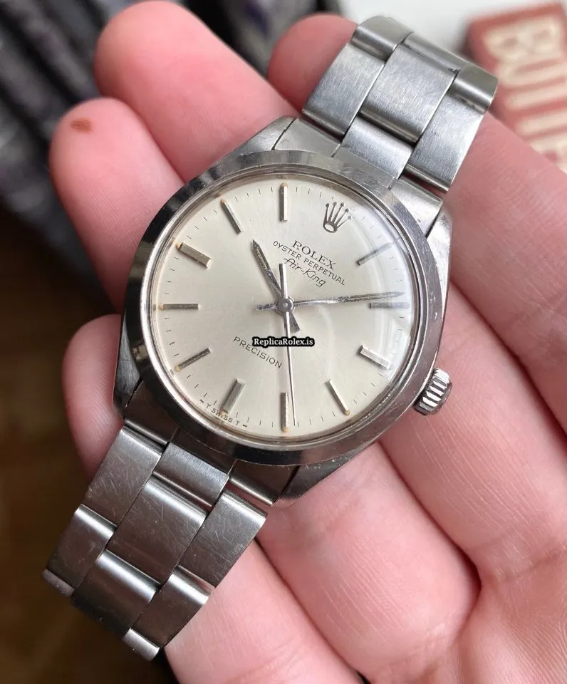 Great Replicas Rolex Air King Precision 5500 Caliber 1520 Automatic Movement 34mm Steel Case Mens/unisex Watch - Image 4