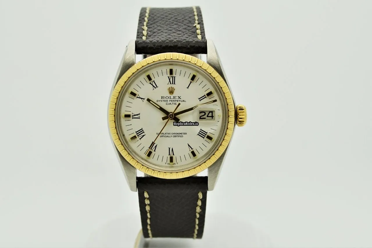 Fabulous Replica Rolex Oyster Perpetual Date 1505 Caliber 1570 Automatic Movement 34mm Gold/steel Case Mens/unisex Watch