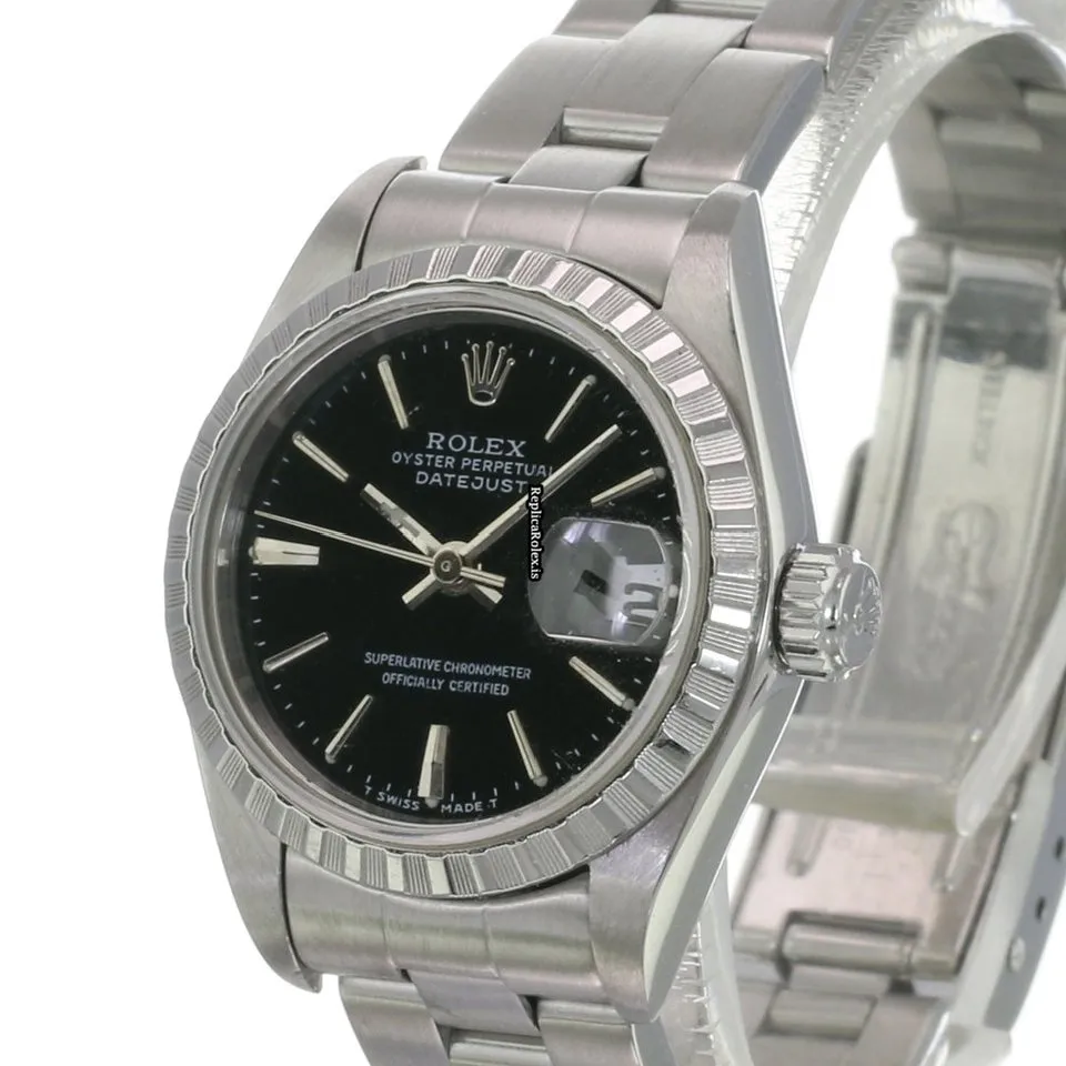 Reliable Replica Rolex Oyster Perpetual Lady Date 79240 Caliber 2235 Automatic Movement 26mm Steel Case Womens Watch - Image 3