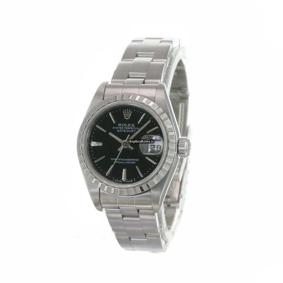 Reliable Replica Rolex Oyster Perpetual Lady Date 79240 Caliber 2235 Automatic Movement 26mm Steel Case Womens Watch - Image 5