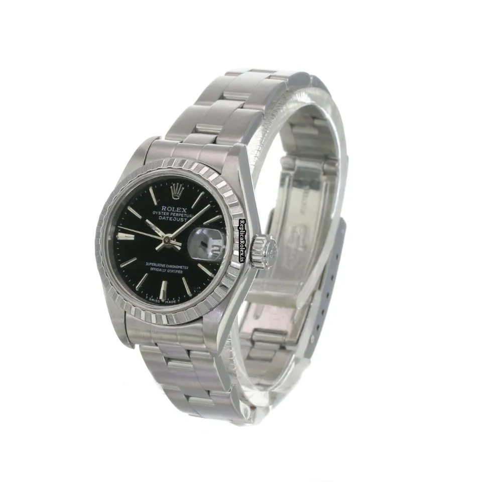 Reliable Replica Rolex Oyster Perpetual Lady Date 79240 Caliber 2235 Automatic Movement 26mm Steel Case Womens Watch - Image 6