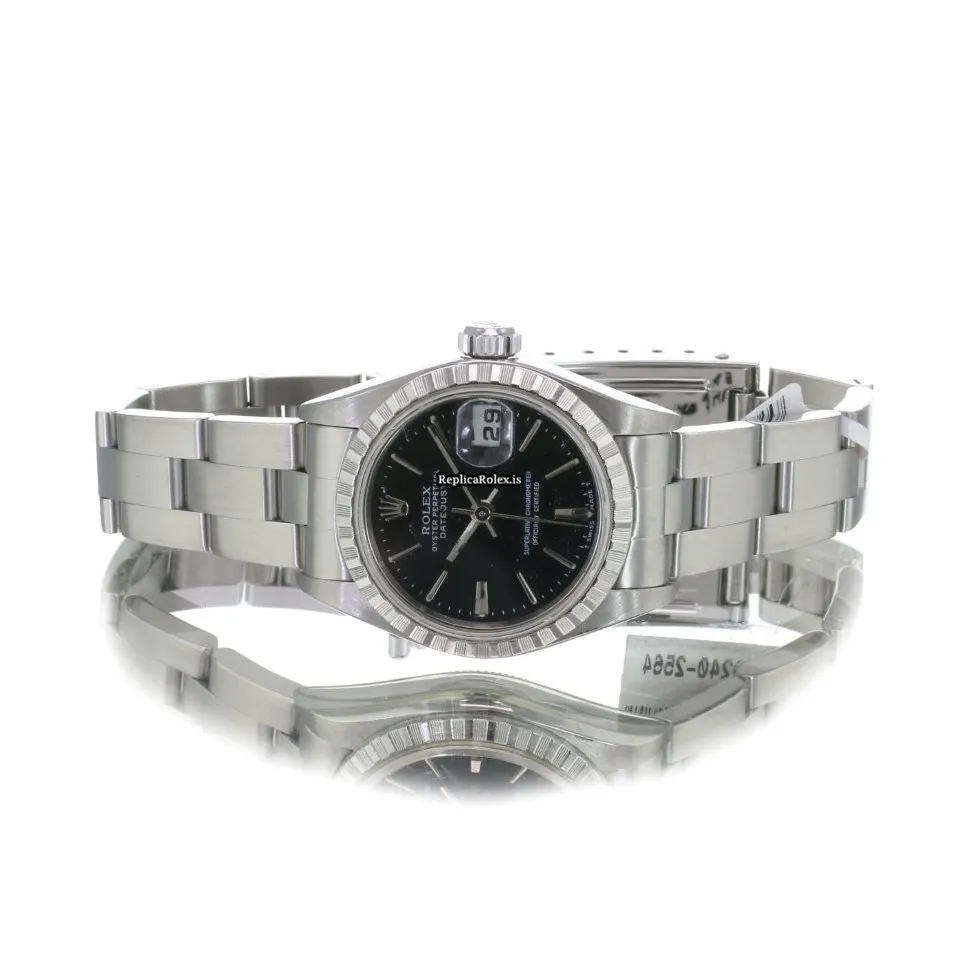 Reliable Replica Rolex Oyster Perpetual Lady Date 79240 Caliber 2235 Automatic Movement 26mm Steel Case Womens Watch - Image 8