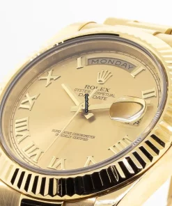 Neat Fake Rolex Day-date II 218238 Caliber 3156 Automatic Movement 41mm Yellow Gold Case Mens/unisex Watch