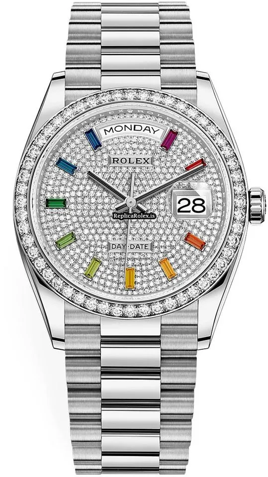Top Fakes Rolex Day-date 36 128349rbr Automatic Movement 36mm White Gold Case Watch