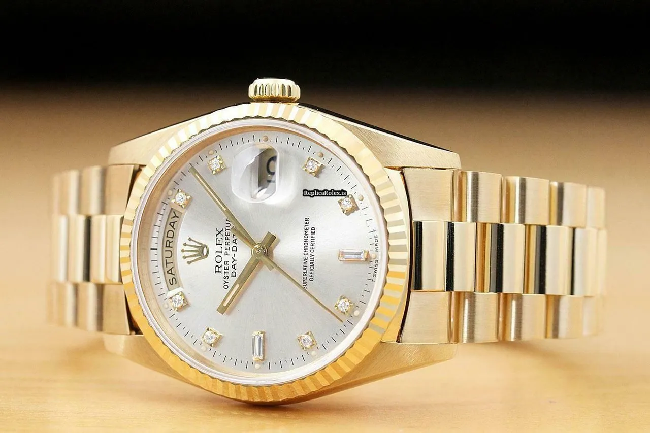 Nice Imitation Rolex Day-date 36 18238 Caliber 3155 Automatic Movement 36mm Yellow Gold Case Mens/unisex Watch - Image 2