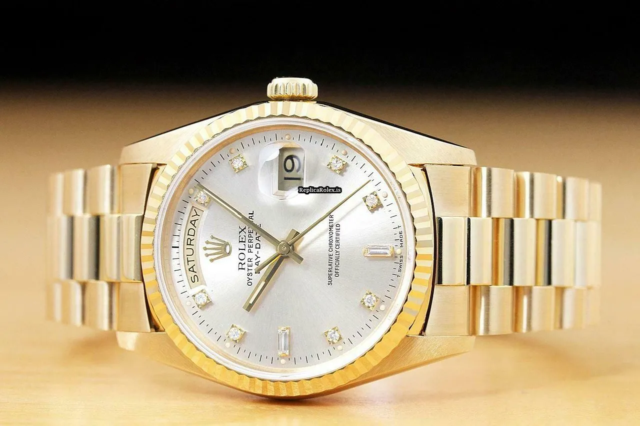 Nice Imitation Rolex Day-date 36 18238 Caliber 3155 Automatic Movement 36mm Yellow Gold Case Mens/unisex Watch - Image 3