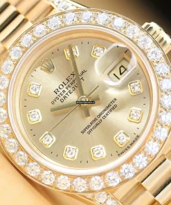 Wholesale Replicas Rolex Lady-datejust 69178 Caliber 2135 Automatic Movement 26mm Yellow Gold Case Womens Watch