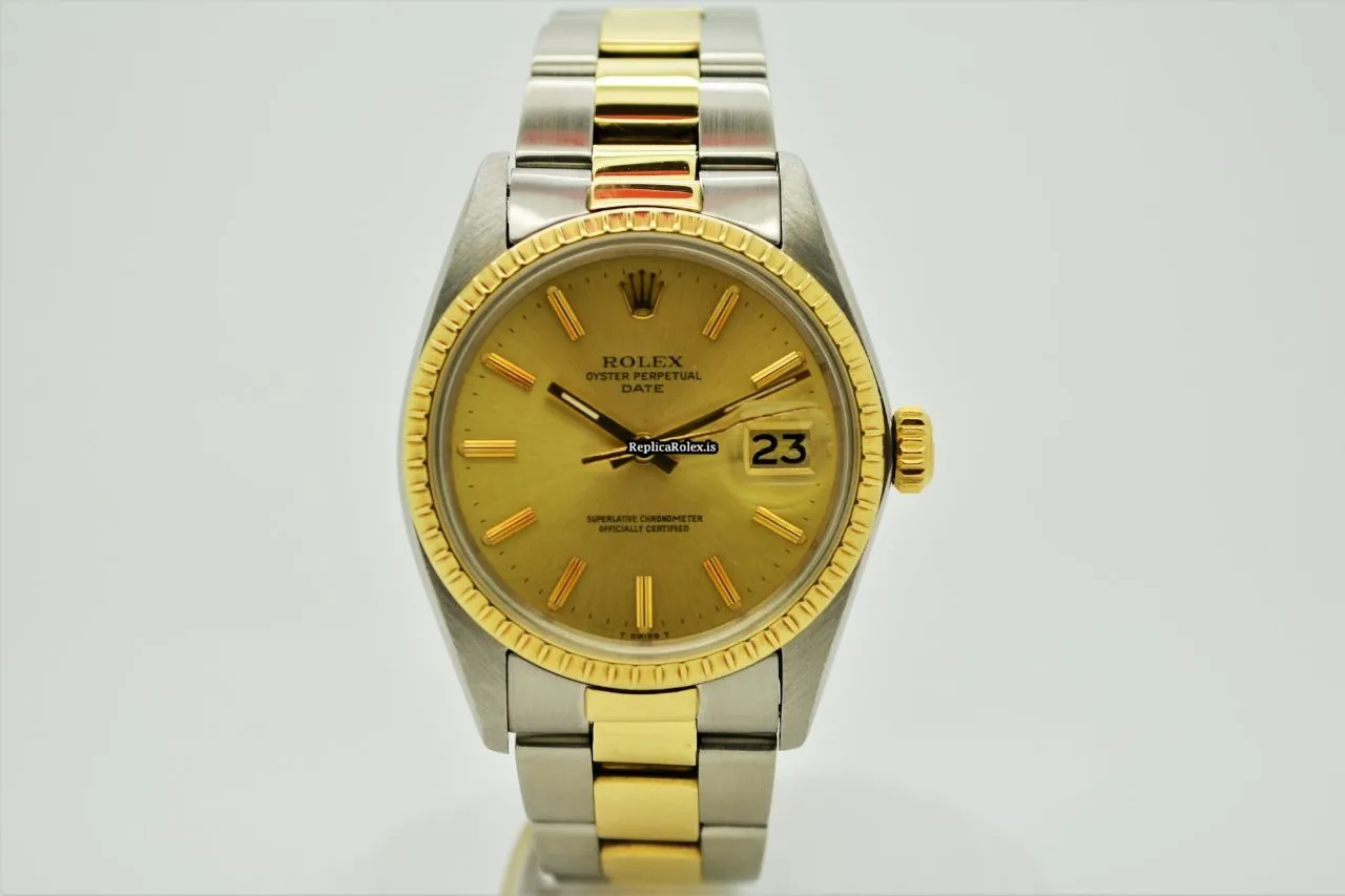 Pleasing Copy Rolex Oyster Perpetual Date 1505 Caliber 1570 Automatic Movement 34mm Gold/steel Case Mens/unisex Watch