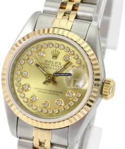 Nice Copy Rolex Lady-datejust 69173 Caliber 2135 Automatic Movement 26mm Gold/steel Case Womens Watch
