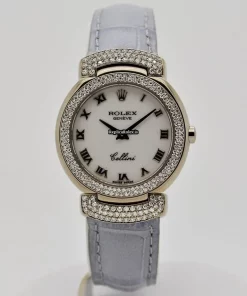 Lovely Replica Rolex Cellini 6673 Manual Winding Movement 27mm White Gold Case Womens Watch