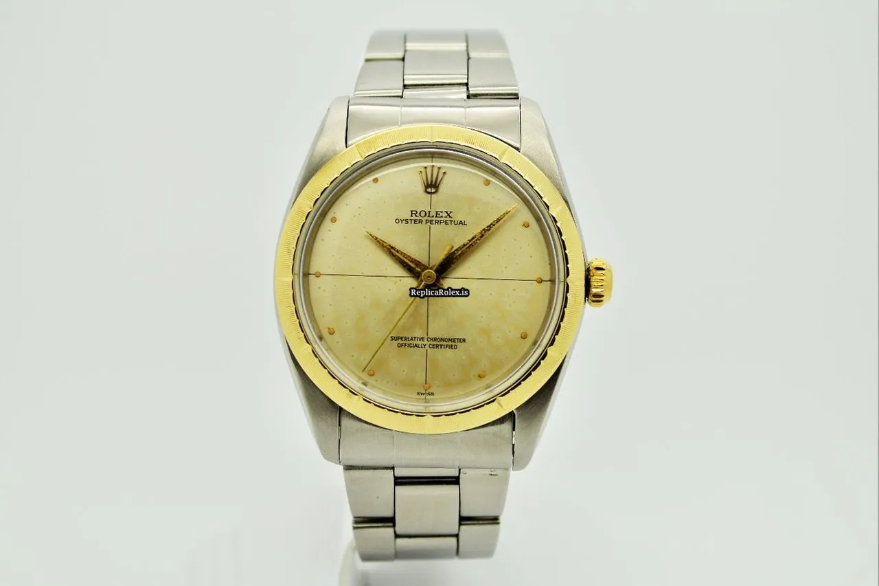 Excellent Fake Rolex Oyster Perpetual 34 1008 Caliber 1560 Automatic Movement 34mm Gold/steel Case Mens/unisex Watch