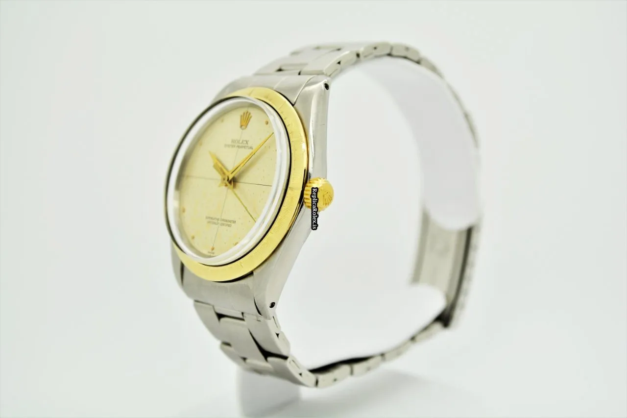 Excellent Fake Rolex Oyster Perpetual 34 1008 Caliber 1560 Automatic Movement 34mm Gold/steel Case Mens/unisex Watch - Image 2