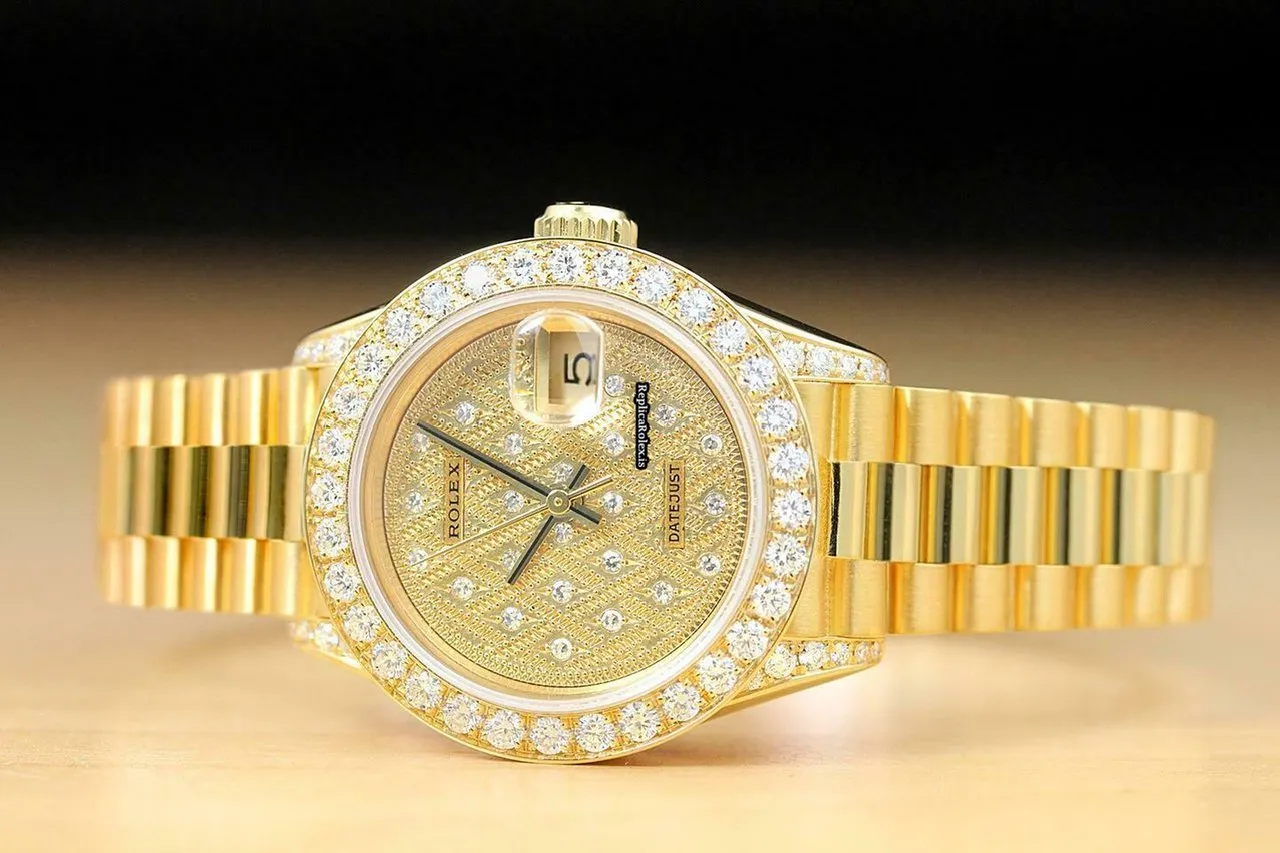 Stylish Replica Rolex Lady-datejust 69178 Caliber 2135 Automatic Movement 26mm Yellow Gold Case Womens Watch - Image 3