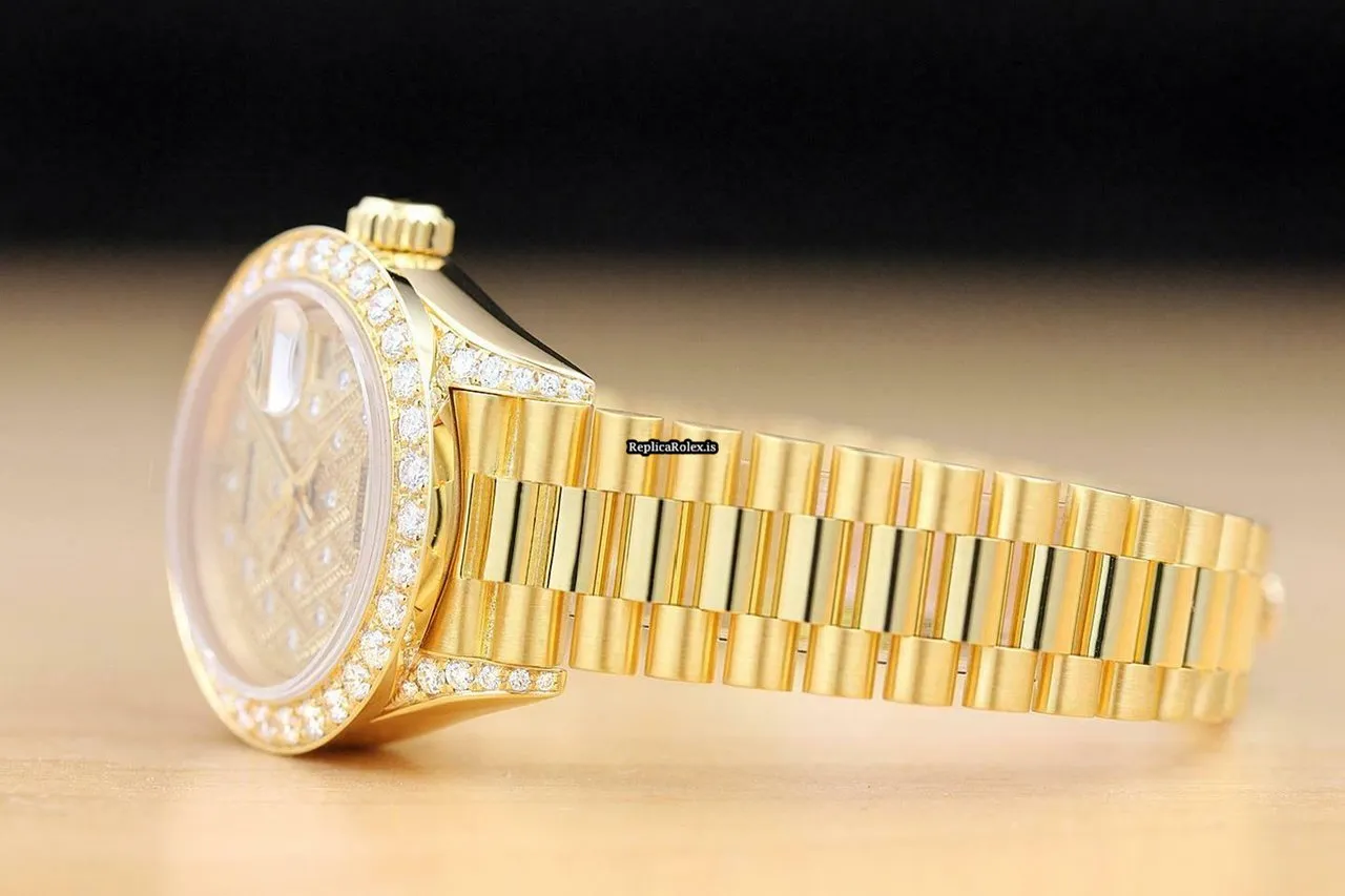 Stylish Replica Rolex Lady-datejust 69178 Caliber 2135 Automatic Movement 26mm Yellow Gold Case Womens Watch - Image 4