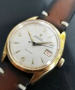 Exquisite Fake Rolex Oyster Precision Caliber 740 Manual Winding Movement 34mm Gold/steel Case Mens/unisex Watch