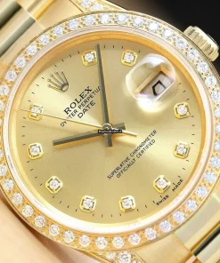 Fantastic Replica Rolex Oyster Perpetual Date 15038 Caliber 3035 Automatic Movement 34mm Yellow Gold Case Mens/unisex Watch