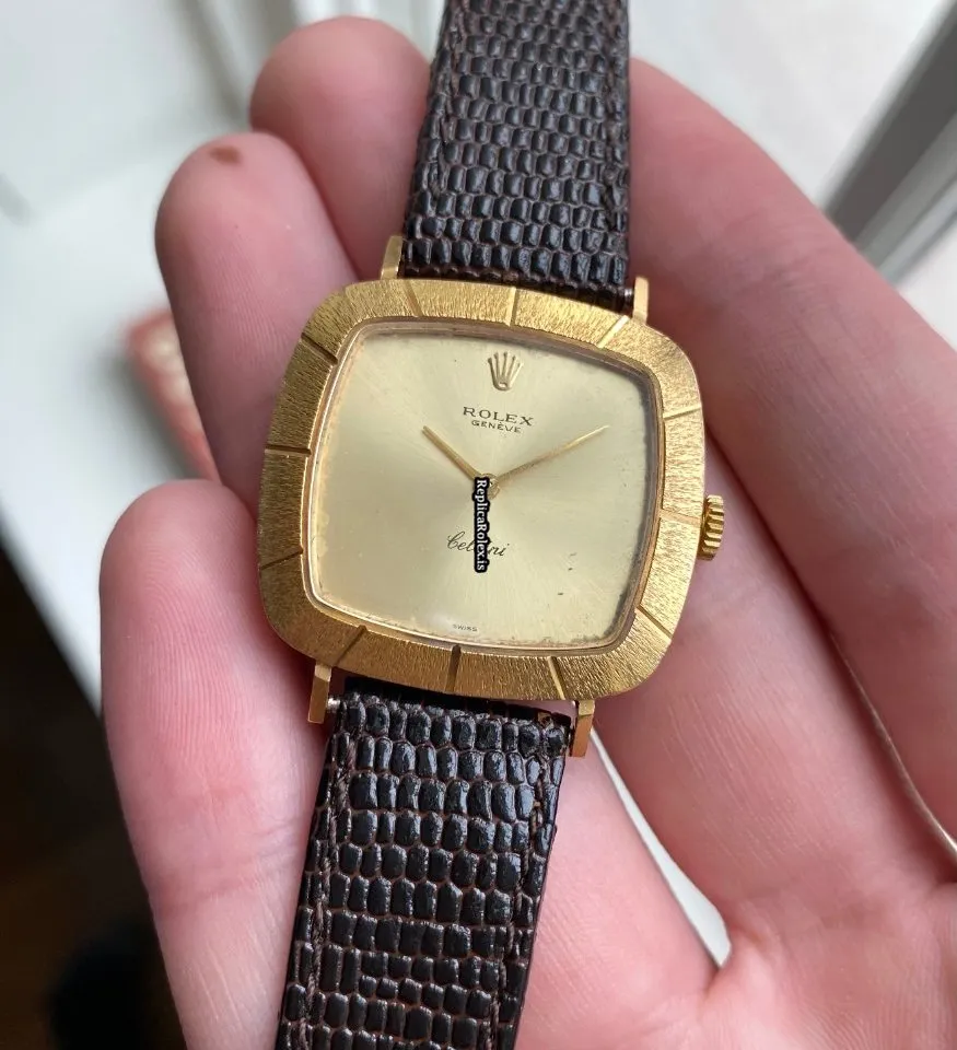 High-end Fake Rolex Cellini Caliber 1600 Manual Winding Movement Yellow Gold Case Mens/unisex Watch - Image 4