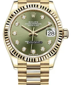 Fine Replica Rolex Datejust 278278 Automatic Movement 31mm Yellow Gold Case Womens Watch