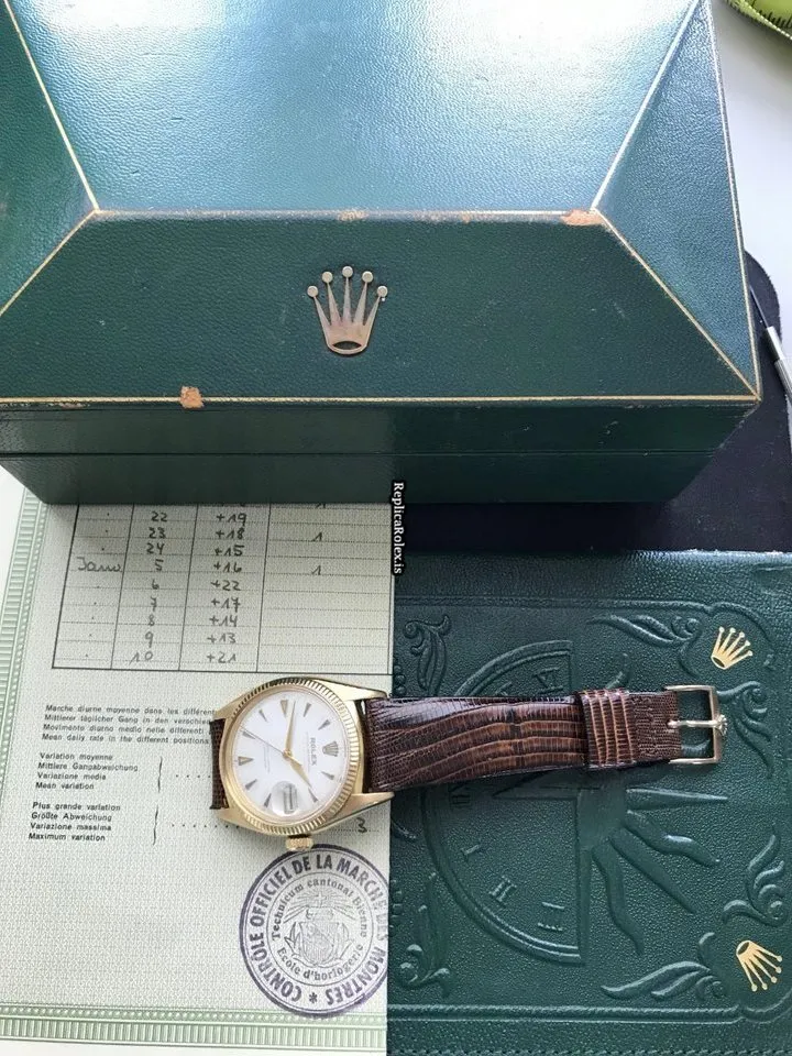 Luxury Fake Rolex Datejust 6305 Automatic Movement 36mm Yellow Gold Case Mens/unisex Watch - Image 10