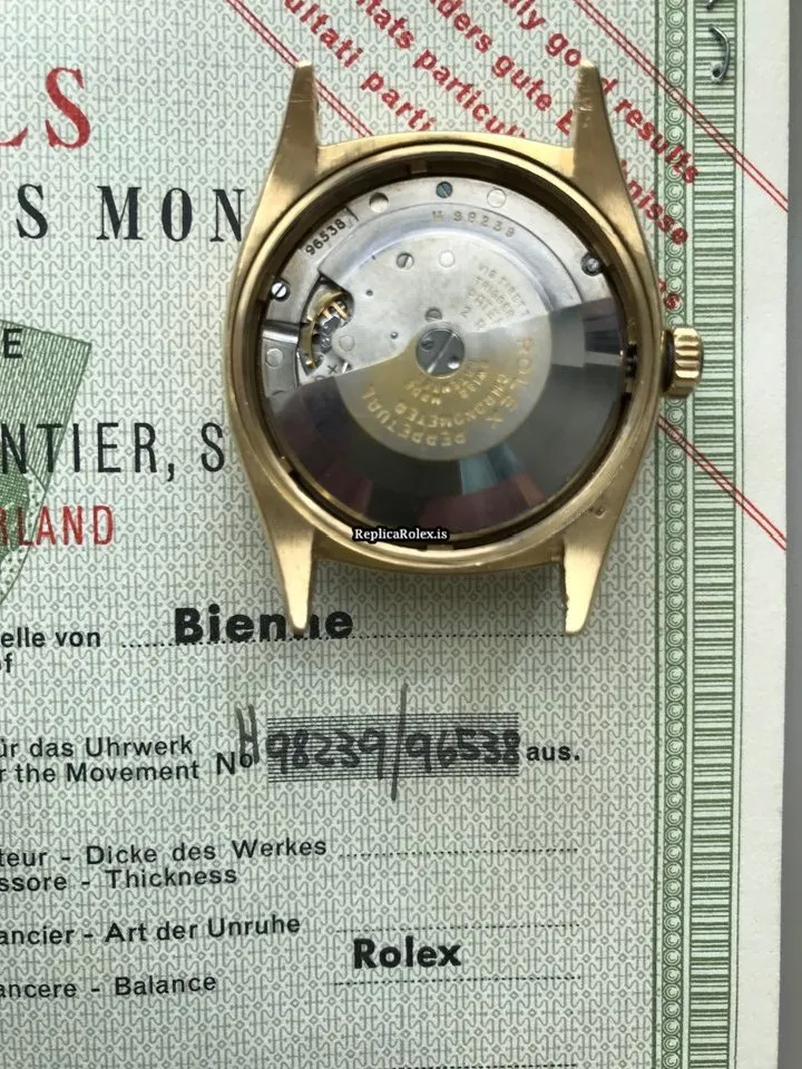 Luxury Fake Rolex Datejust 6305 Automatic Movement 36mm Yellow Gold Case Mens/unisex Watch - Image 5