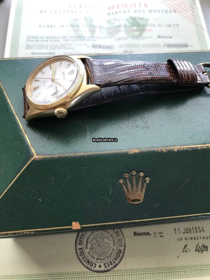 Luxury Fake Rolex Datejust 6305 Automatic Movement 36mm Yellow Gold Case Mens/unisex Watch - Image 7