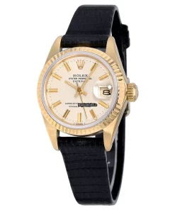 Swiss Replica Rolex Lady-datejust 6917 Self Winding Automatic 26mm Yellow Gold Case Womens Watch
