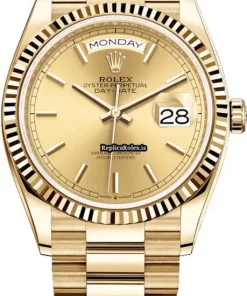 Swiss Fake Rolex Day-date 36 128238 Automatic Movement 36mm Yellow Gold Case Watch