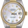 Superb Knockoff Rolex Datejust 16203 Automatic Movement 36mm Gold/steel Case Mens/unisex Watch