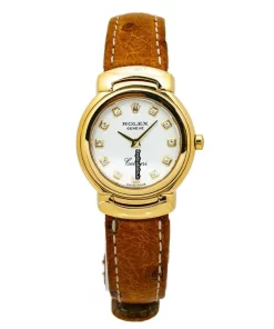 Wholesale Fake Rolex Cellini 6621 Quartz Movement 26mm Yellow Gold Case Womens Watch