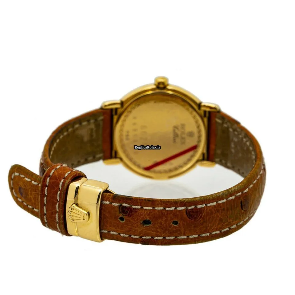 Wholesale Fake Rolex Cellini 6621 Quartz Movement 26mm Yellow Gold Case Womens Watch - Image 2