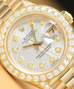 Swiss Fakes Rolex Lady-datejust 69178 Caliber 2135 Automatic Movement 26mm Yellow Gold Case Womens Watch