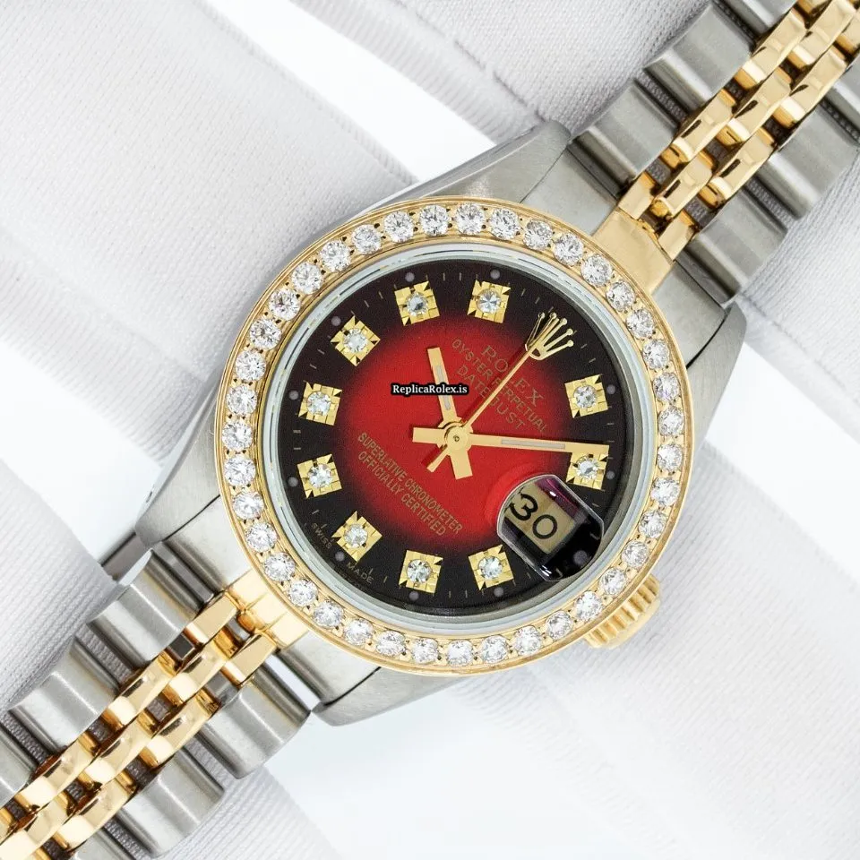 Fabulous Replicas Rolex Lady-datejust 69173 Caliber 2135 Automatic Movement 26mm Gold/steel Case Womens Watch - Image 2