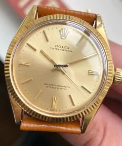 Exquisite Fake Rolex Oyster Perpetual 34 1005 Caliber 1570 Automatic Movement 34mm Yellow Gold Case Mens/unisex Watch