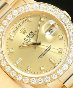 Beautiful Fake Rolex Day-date 36 18238 Caliber 3155 Automatic Movement 36mm Yellow Gold Case Mens/unisex Watch