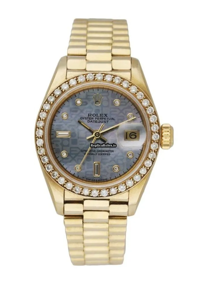Terrific Replica Rolex Lady-datejust 69138 Automatic Movement 26mm Yellow Gold Case Womens Watch