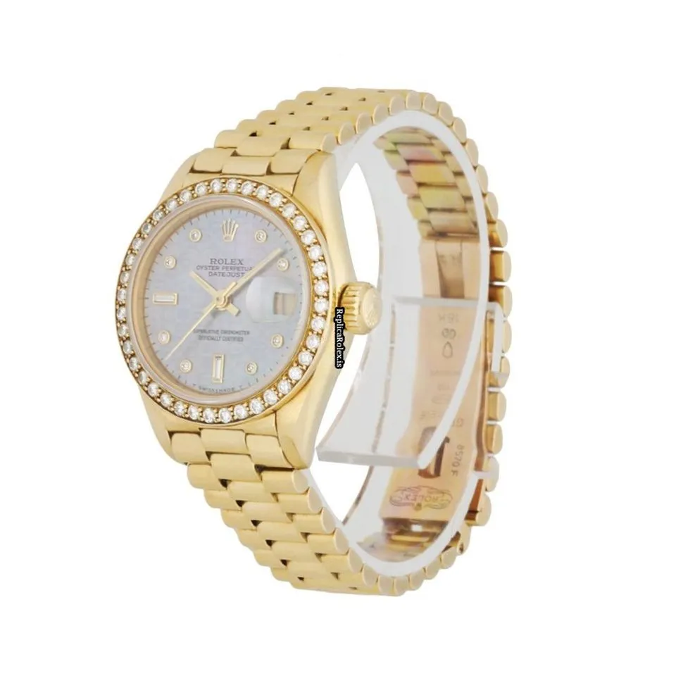 Terrific Replica Rolex Lady-datejust 69138 Automatic Movement 26mm Yellow Gold Case Womens Watch - Image 2