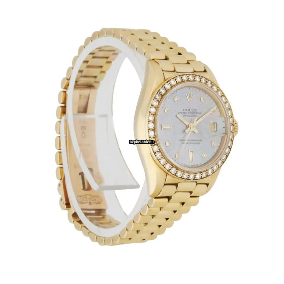 Terrific Replica Rolex Lady-datejust 69138 Automatic Movement 26mm Yellow Gold Case Womens Watch - Image 3